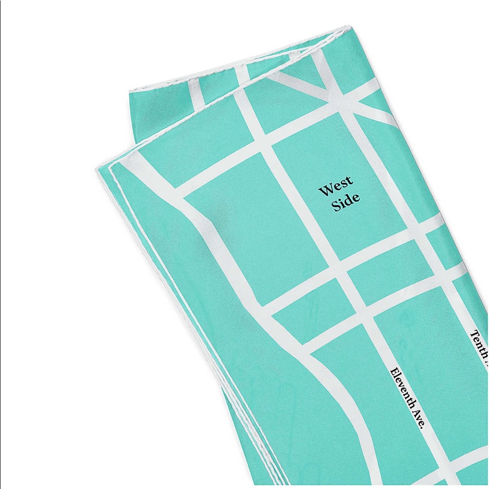 NEW TIFFANY & CO. Manhattan Map 100% Silk Scarf